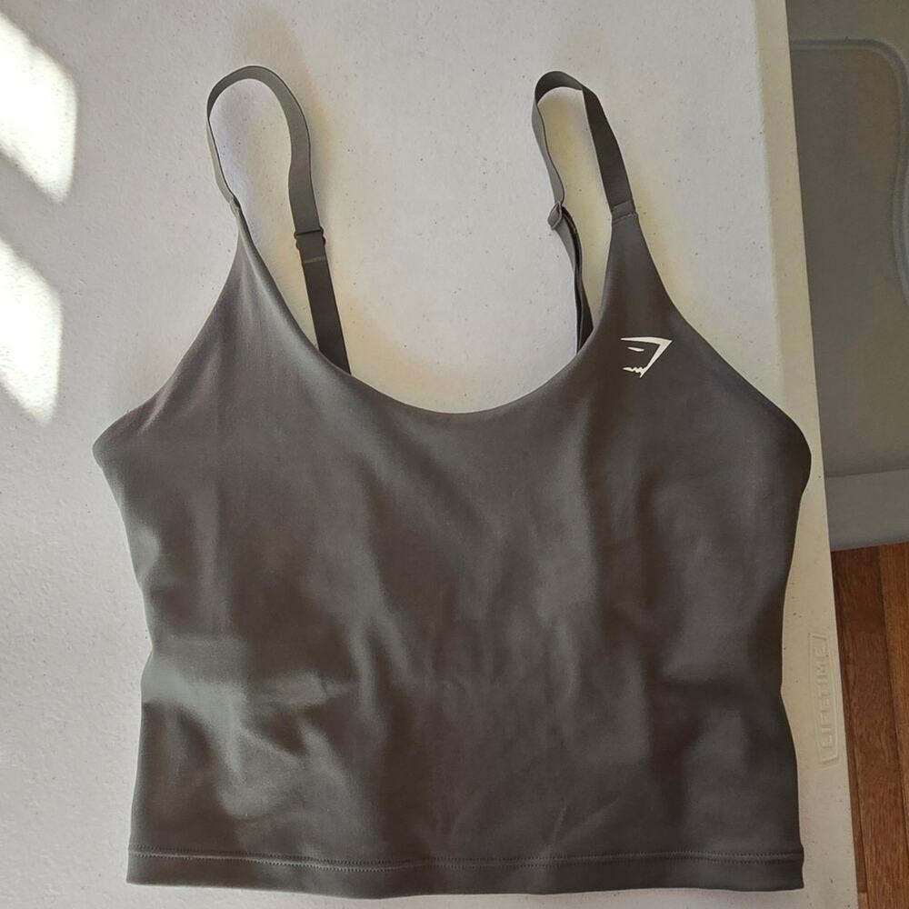 Gymshark buttery soft green longline sport bra top XS